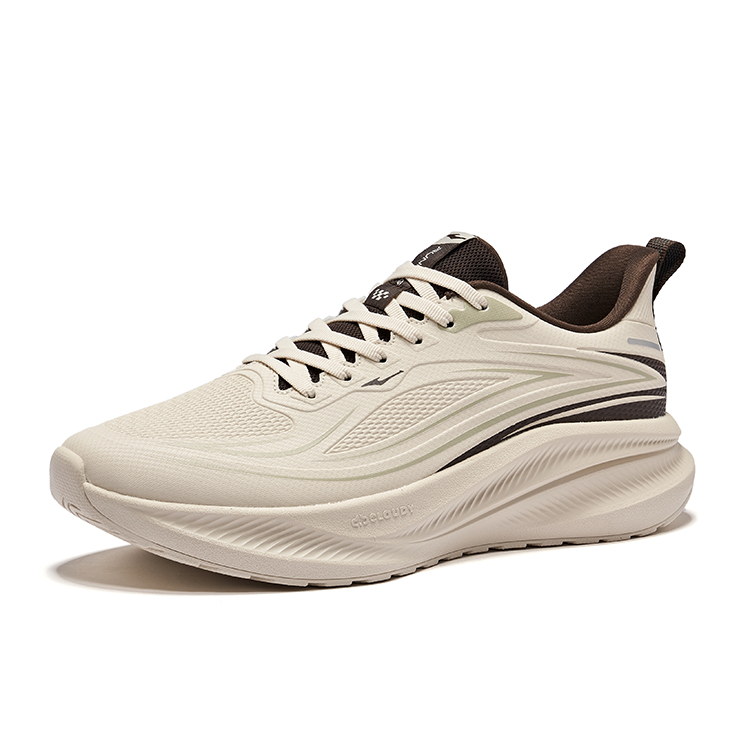 Erke Cushioning Rebound Slip Resistant Low top City Commuting Running Shoes Men’s Warm Linen Dark Sandalwood