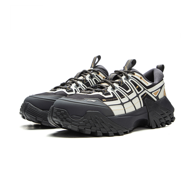 Li Ning Outdoor CF Tracing Cushioning Rebound Low top Outdoor Shoes Unisex Black White Blue