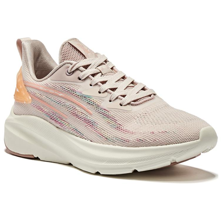 Erke Fabric Cushioning Abrasion Resistant Breathable Low top Running Shoes Women’s Yam Gray Mineral Powder