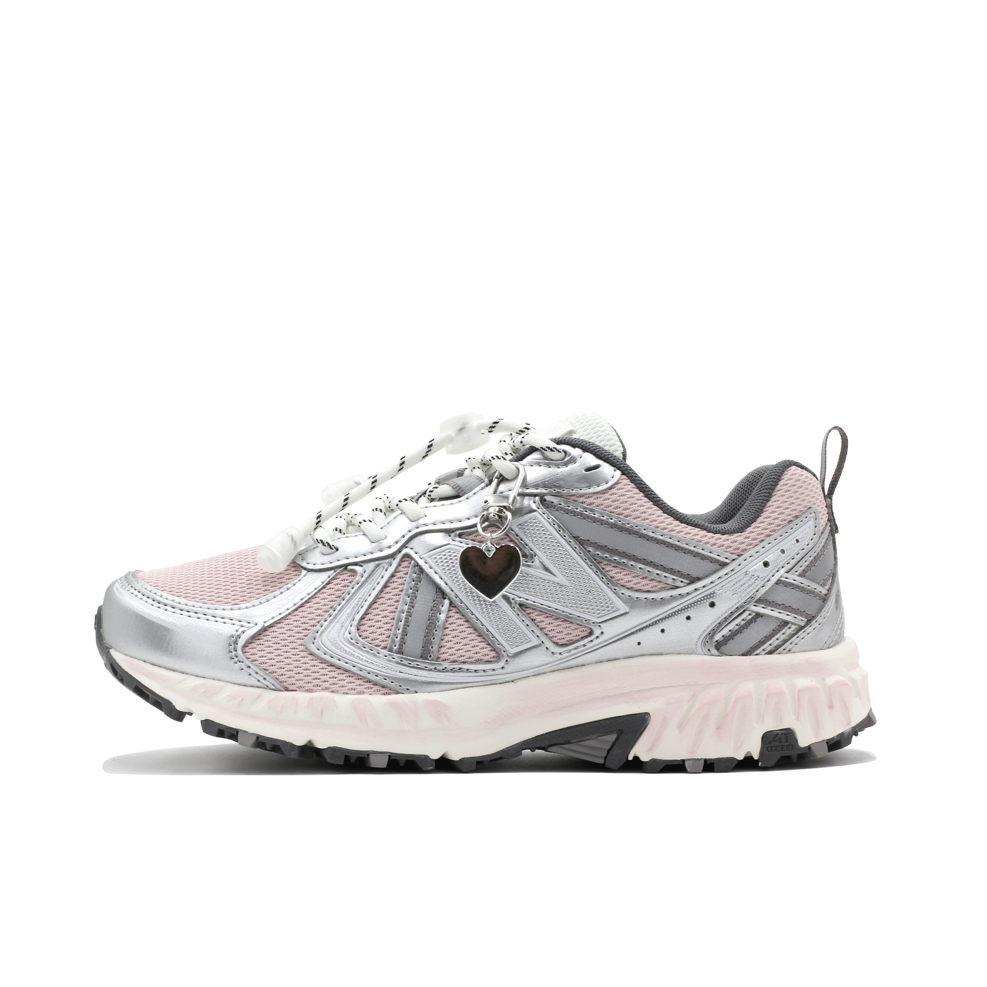 New Balance Cushioning Slip Resistant Low top Casual Running Shoes Unisex Silver Pink