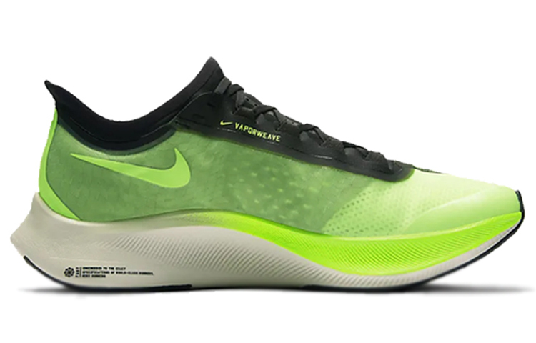 Мужские кроссовки Nike Zoom Fly 3 (черно-зеленые) — Чёрный / зелёный — фото 2