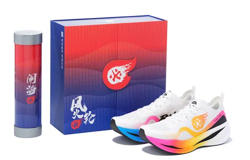 BMAI Jingtan FLY Running Shoes Men's Mid Top White/Blue/Pink