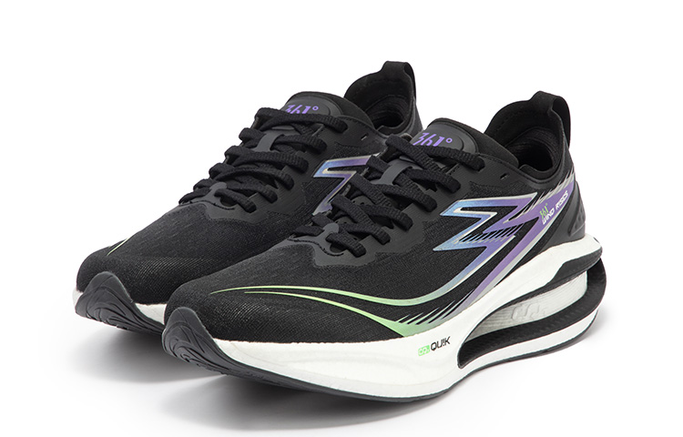 361° Cushioning Slip Resistant Abrasion Resistant Breathable Low top Sprint Running Shoes Men’s Black Purple