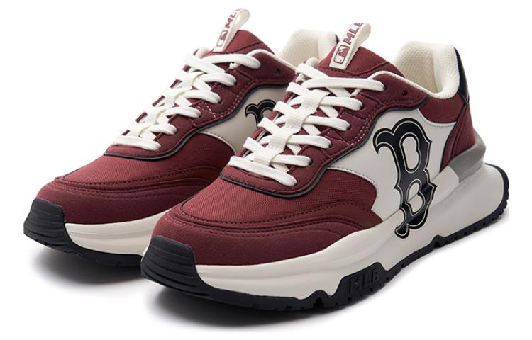 MLB Chunky Runner Comfortable Textile, Synthetic Leather Low top Casual Running Shoes Unisex Burgundy