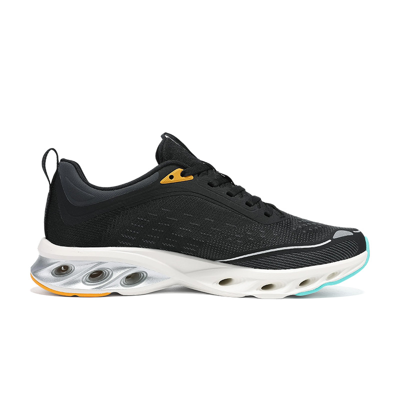 XTEP Cushioning Abrasion Resistant Breathable Low top Casual Running Shoes Men’s Black Aurora Green Ice Cream Yellow