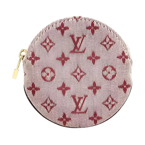 LOUIS VUITTON COIN Monogram Canvas Wallet Mini Women's Cherry Red