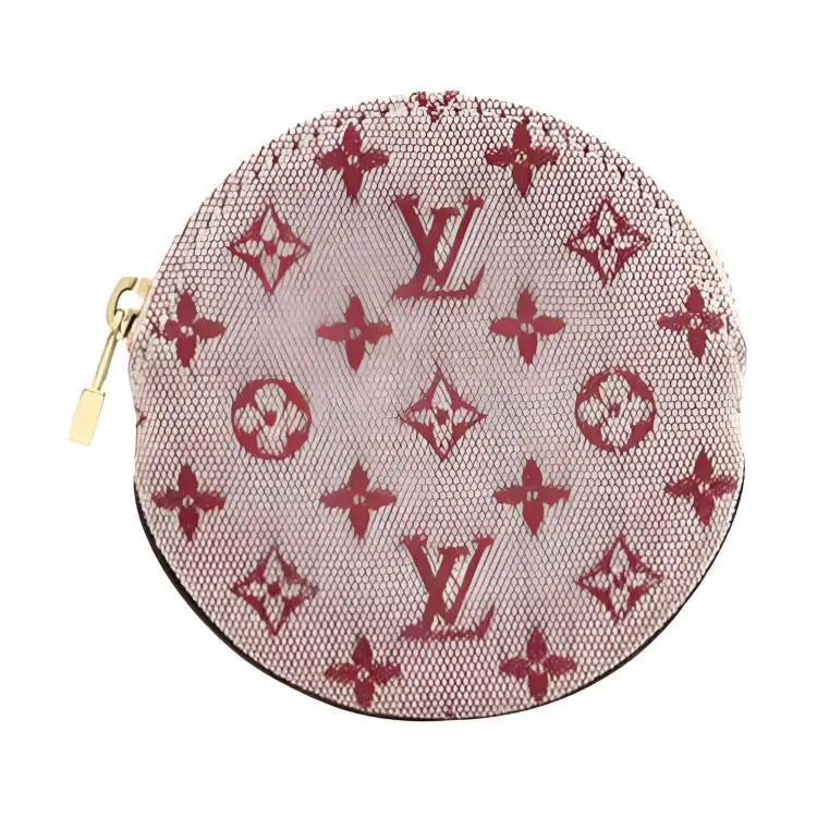 LOUIS VUITTON COIN Monogram Canvas Wallet Mini Women's Cherry Red