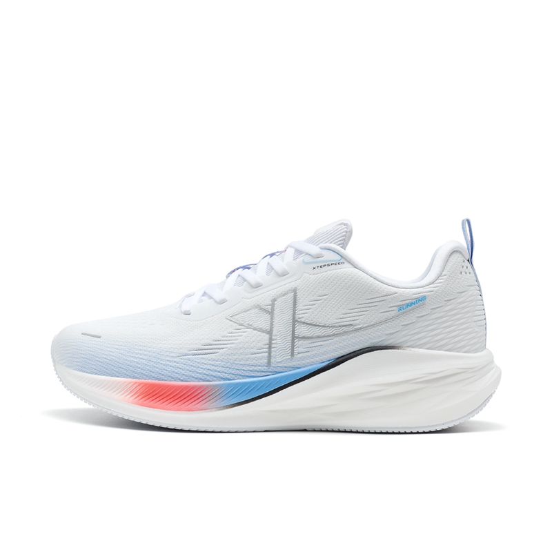 XTEP 5.0LITE Fabric Abrasion Resistant Low top Marathon Running Shoes Women’s White Blue