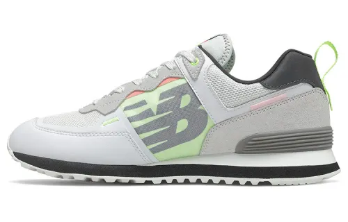 New Balance NB 574 Synthetic Leather, Textile Low top Running Shoes Unisex White Green