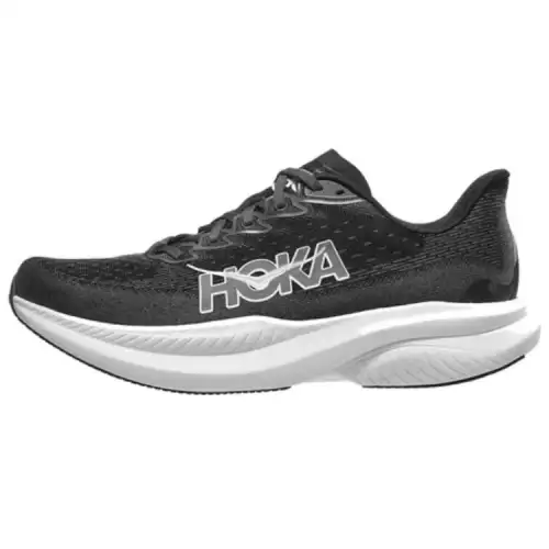 HOKA ONE ONE MACH 6 fashionable, comfortable, non-slip, wear-resistant, low-top casual running shoes, men's black and white
