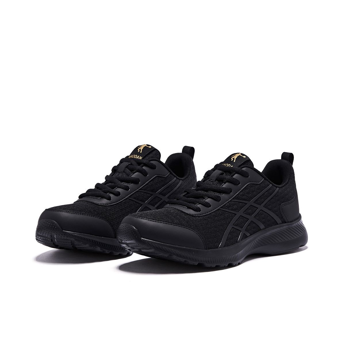 QIAODAN Cushioning Abrasion Resistant Cushioning, Wear Resistant Low top Casual Running Shoes Men’s Black Gold