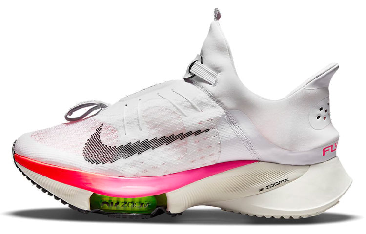 Nike Air Zoom Tempo Next% training professional fabric shock-absorbing non-slip wear-resistant breathable low-top carbon plate training running shoes men's white black pink