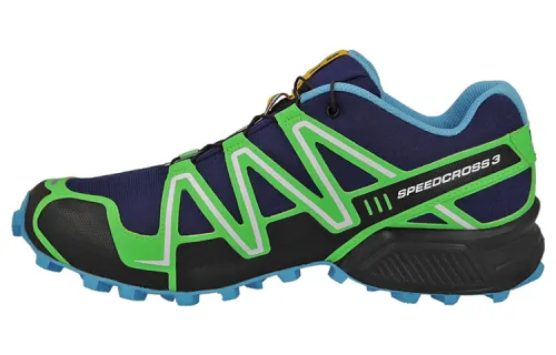 SALOMON 3 Cushioning Slip Resistant Abrasion Resistant Low top Outdoor Shoes Blue Green Black
