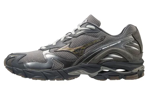 Mizuno Wave Rider 10 Professional Slip Resistant Low top Running Shoes Unisex Black Gray