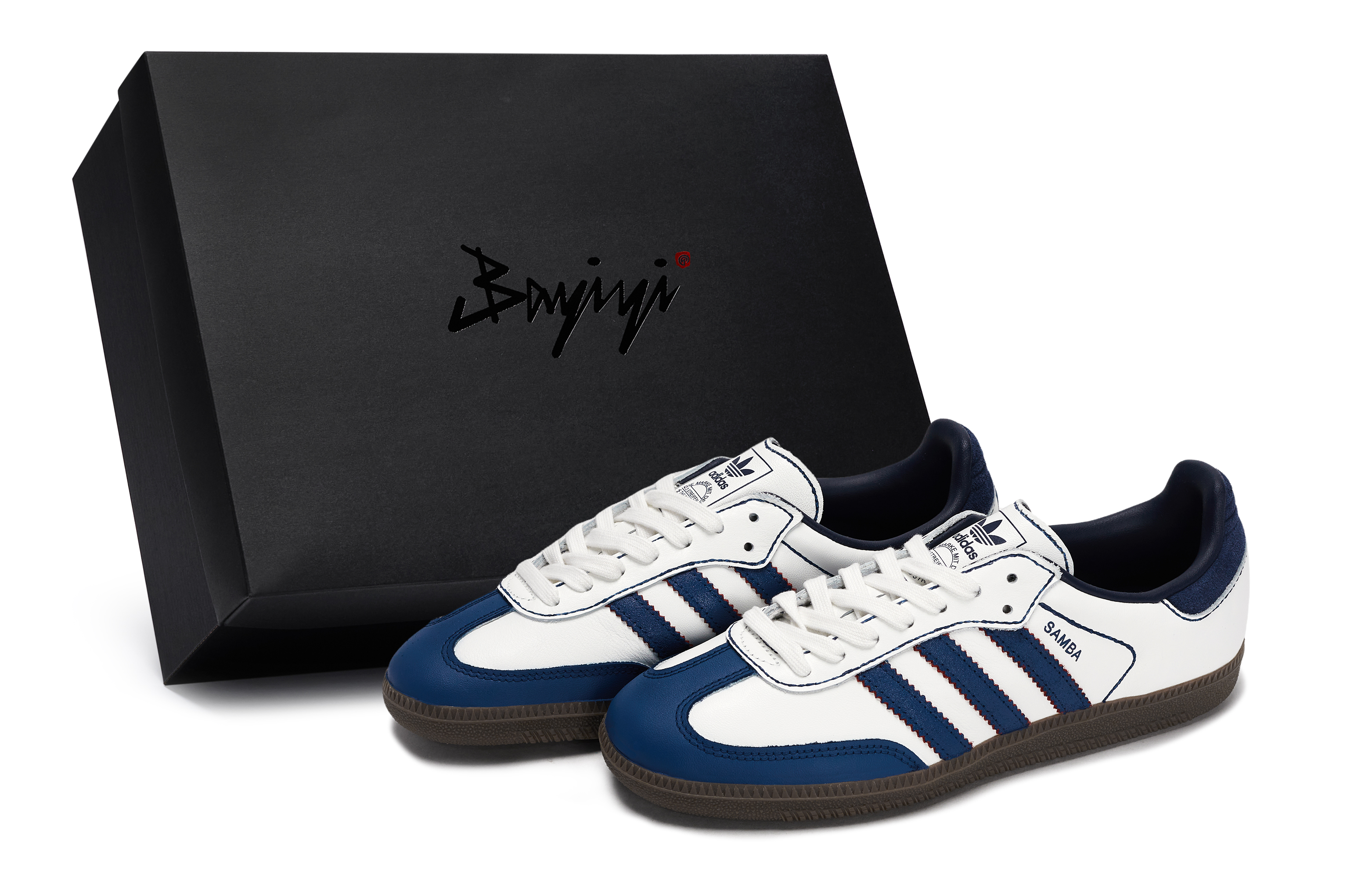 Adidas Originals SAMBA OG 811 Manufacturing, Returnable, Special Shoe Box Low top Skateboard Shoes Unisex White Blue
