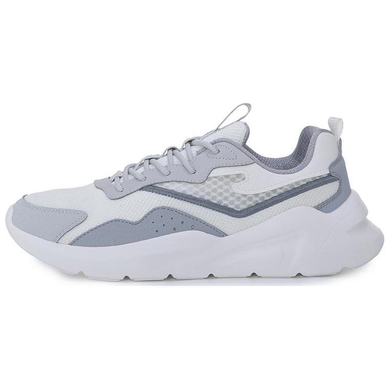 Erke Lace Up Slip Resistant Abrasion Resistant Low top Running Shoes Men’s White Gray