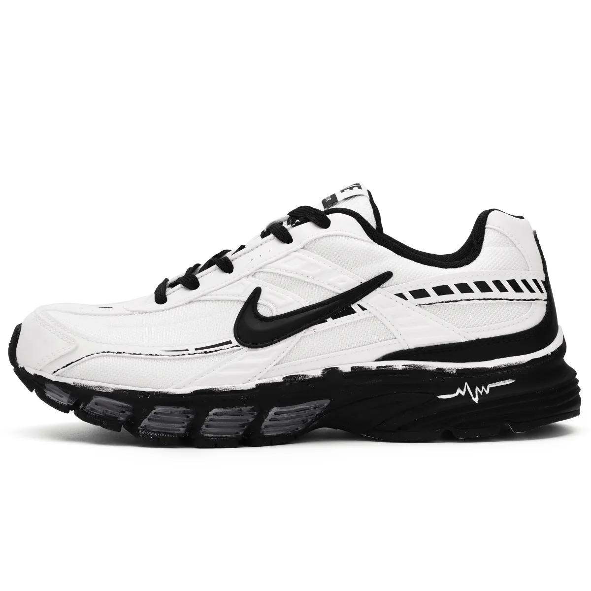 Nike Initiator Cushioning Low top Casual Sprint Running Shoes Men's White Black