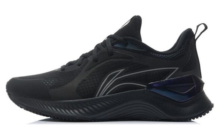 Li Ning YueYing Element Cushioning Slip Resistant Breathable Low top Marathon Running Shoes Men's Black