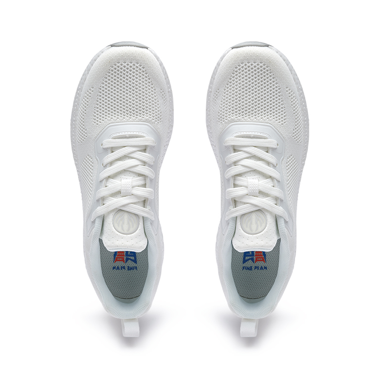 FINEPLAN Slip Resistant Abrasion Resistant Low top Running Shoes Unisex White