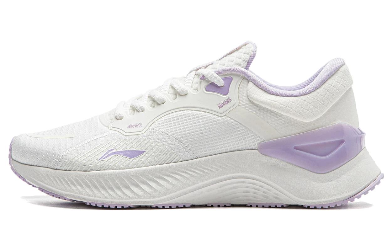 Li Ning YueYing Element Textile, TPU Slip Resistant Low top Running Shoes Women's White Purple