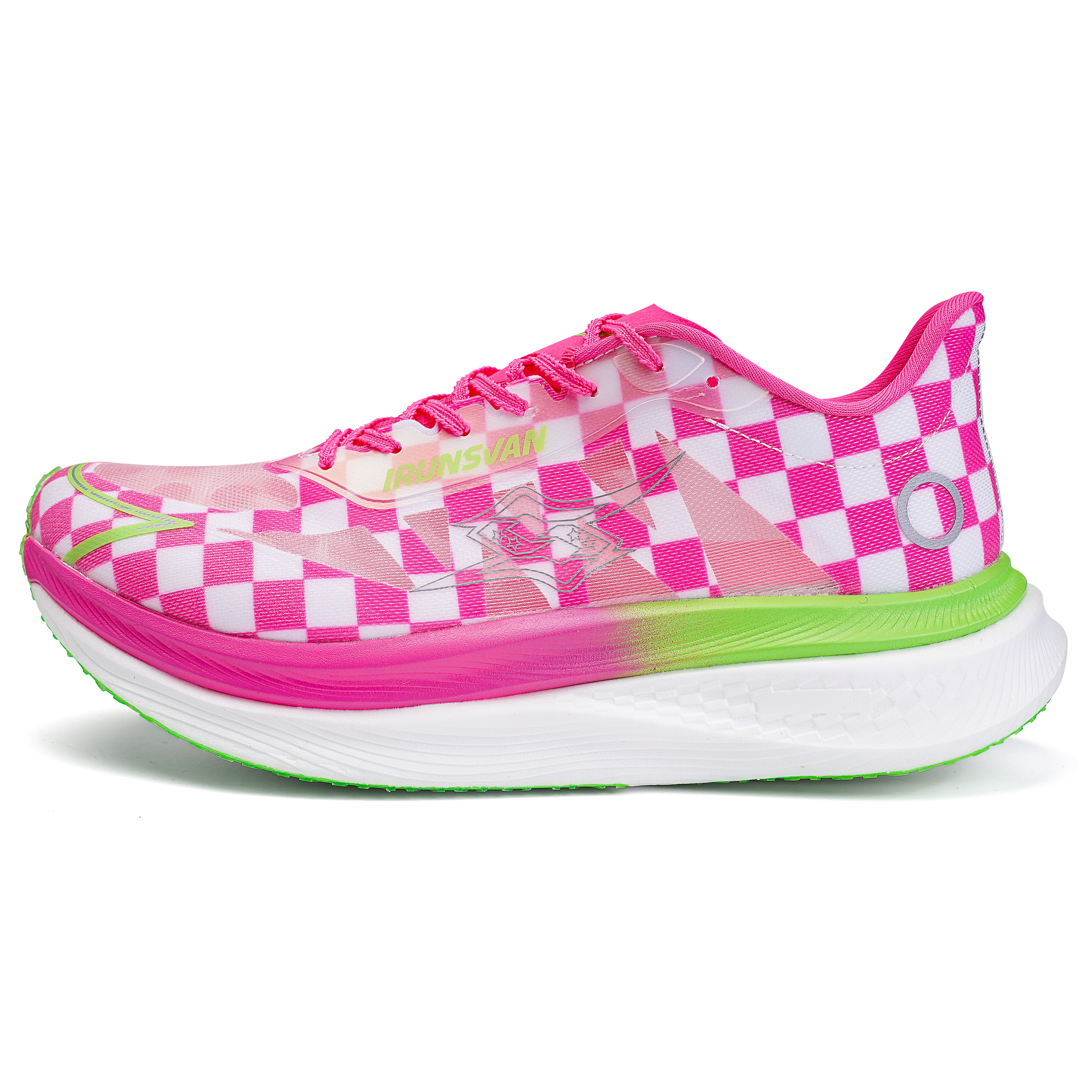 IRUNSVAN Running Shoes Unisex Mismatched Color Block Rose & Turquoise