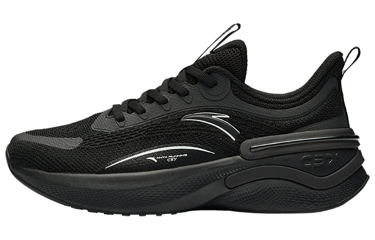 Anta C37 Series Chasing Waves Breathable Low top Running Shoes Women's Black White