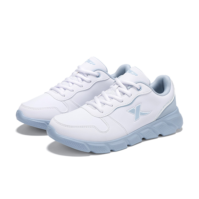 XTEP Cushioning Breathable Low top Casual Running Shoes Women’s New White Dusk Dusty Blue