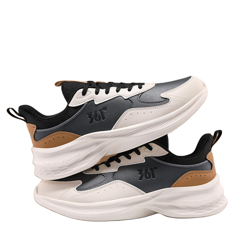 361° Slip Resistant Abrasion Resistant Low top Casual Running Shoes Men’s Gray White