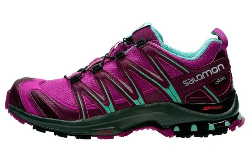 SALOMON XA PRO 3D Xa Pro 3d Gt Leather Slip Resistant Abrasion Resistant Low top Outdoor Shoes Women's Purple