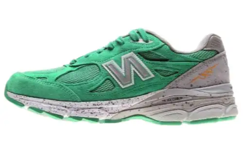 New Balance NB 990 V3 Comfortable Abrasion Resistant Breathable Low top Running Shoes Women's Green Gray
