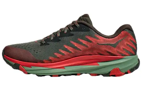 HOKA ONE ONE Torrent 3 Thyme/Fiesta Breathable Low top Running Shoes Men's Black Red