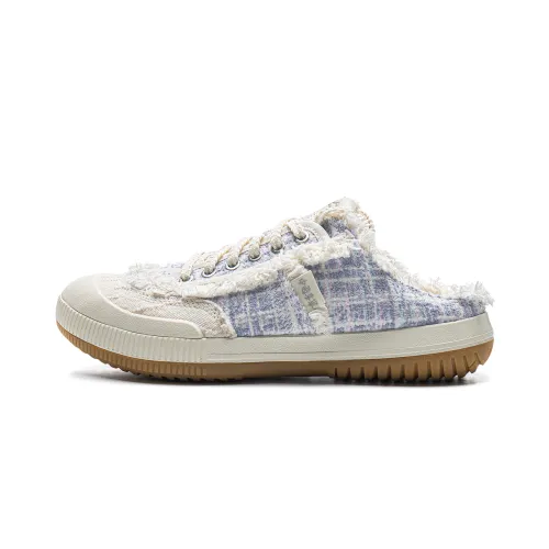 Li Ning Rubber Sole Abrasion Resistant Slip Resistant Closed Toe Slippers Women's Vanilla White