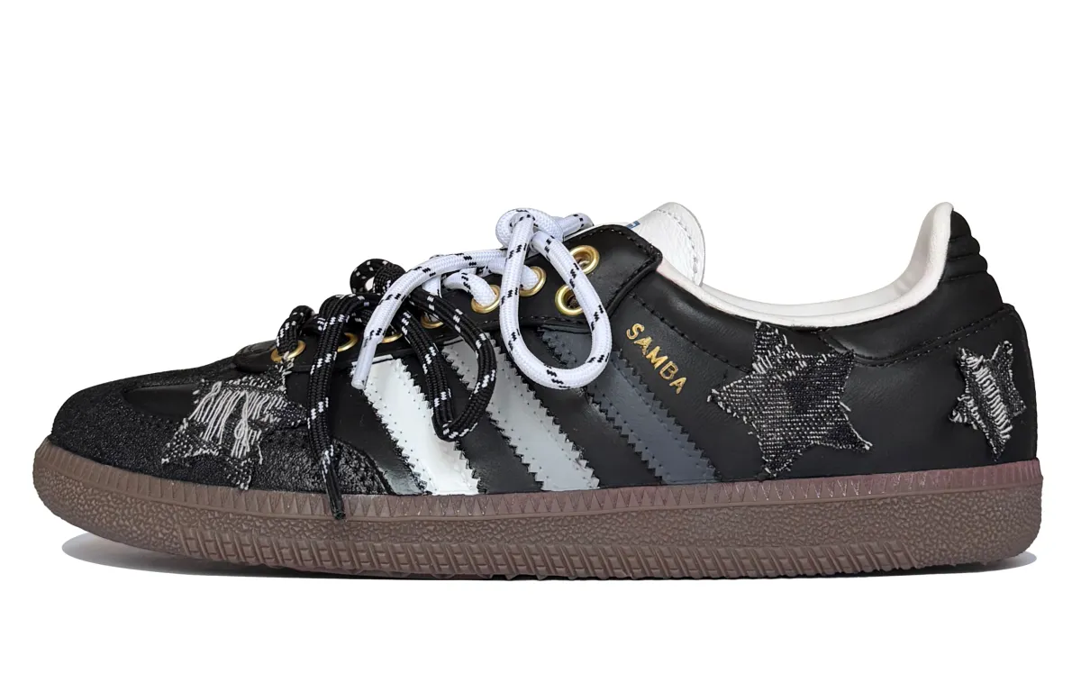 Adidas Originals SAMBA OG Stars Message Cushioning Low top Skateboard Shoes Unisex Black