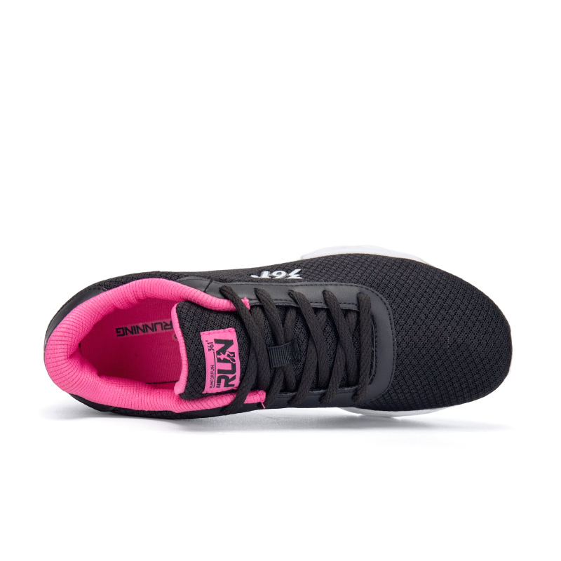 361° Slip Resistant And Breathable Low top Casual Running Shoes Women’s Black Pink