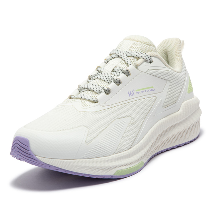 361° Cushioning Slip Resistant Abrasion Resistant Low top Casual Running Shoes Women’s White Purple