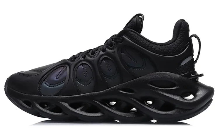 Li Ning Arc ACE Cushioning Breathable Lightweight Rebound Low top Running Shoes Women's Black