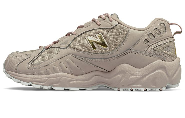 New Balance NB 703 fabric artificial leather, comfortable, shock-absorbing, non-slip, wear-resistant and breathable, low-top, outdoor functional shoes, women's style, gray pink