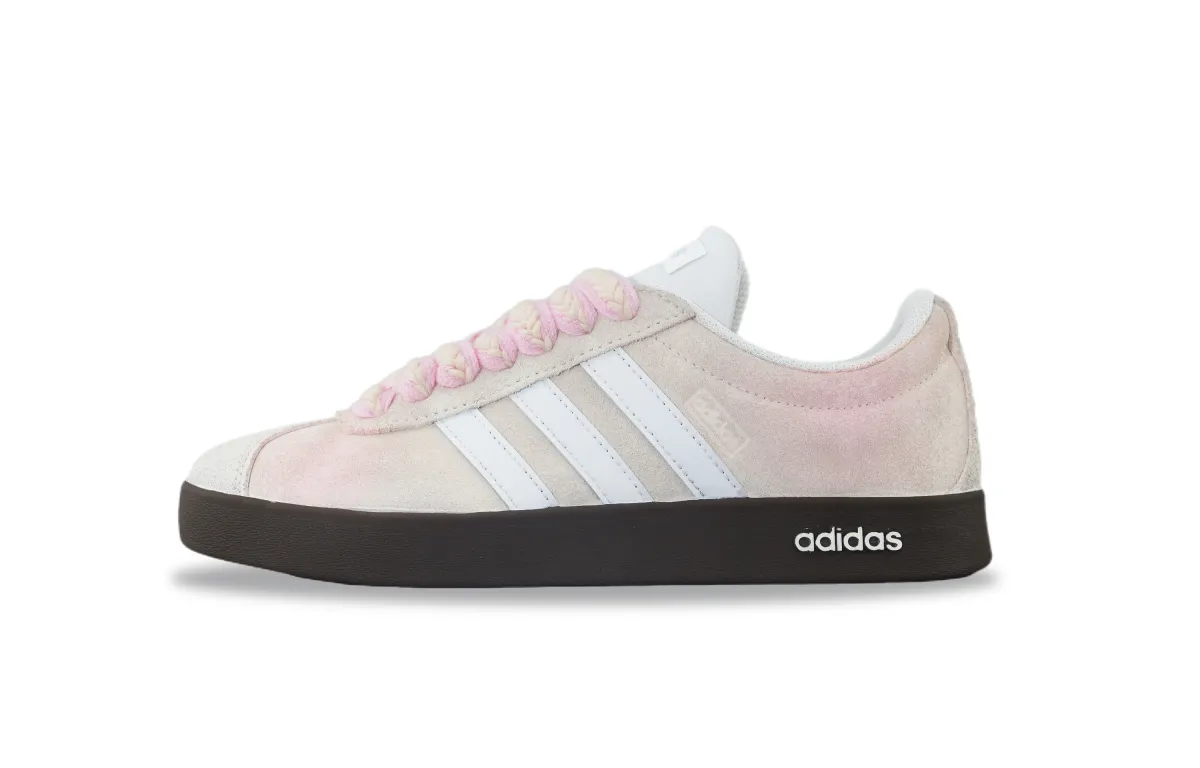 Adidas VL COURT 2.0 Abrasion Resistant Low top Skateboard Shoes Unisex Pink