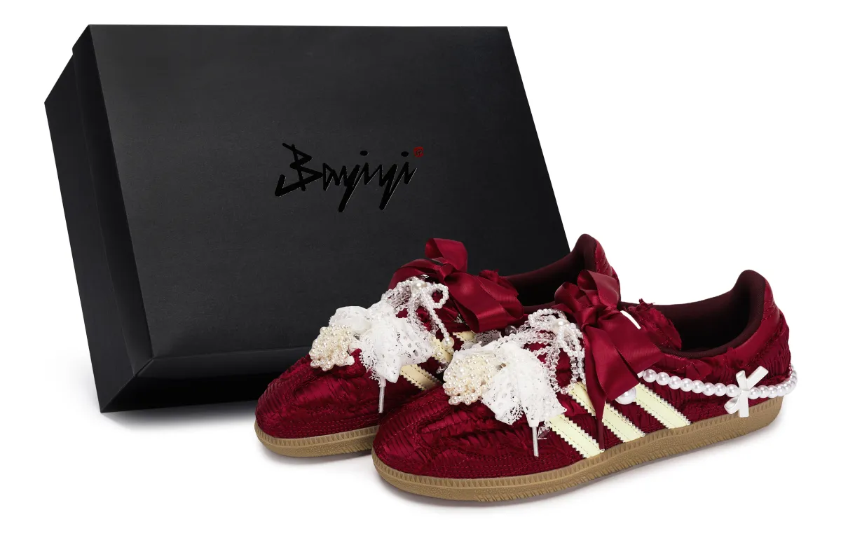 Adidas Originals x Caroline Hu SAMBA OG Xi Zhu Tong Xin, Special Shoe Box Abrasion Resistant Abrasion Resistant Low top