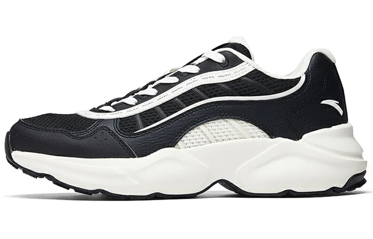 Anta General Training Cushioning Slip Resistant Abrasion Resistant Low top Running Shoes Men's Black White