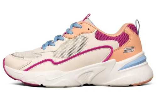 Skechers BOBS BAMINA Comfortable Textile, Artificial Leather Low top Running Shoes Women's Beige Pink White