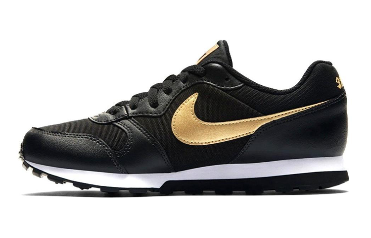 Женские кроссовки Nike MD Runner 2 (черно-золотые)