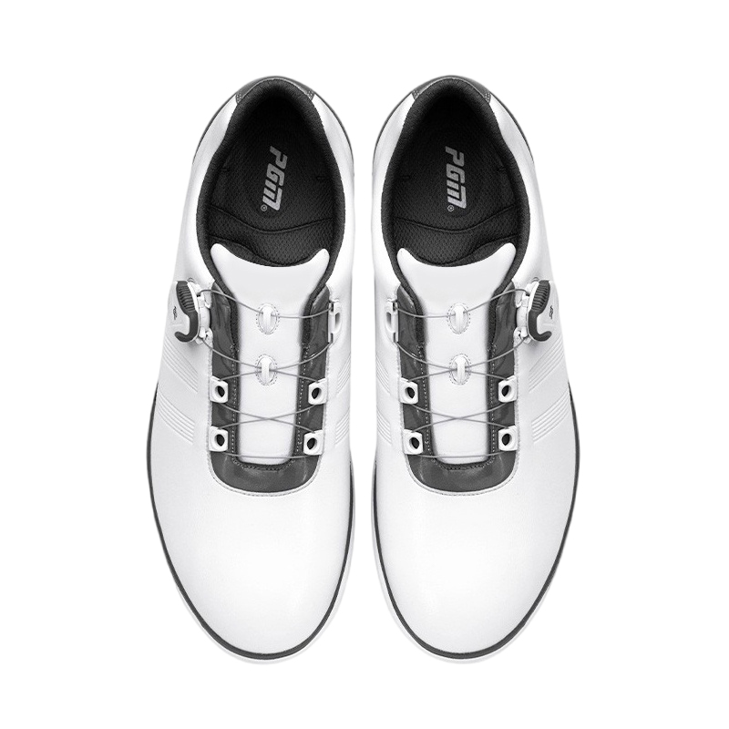 PGM Slip Resistant, Abrasion Resistant, Breathable Low top Golf Shoes Men’s White Gray