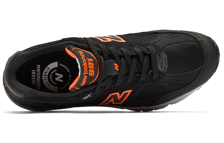 Мужские кроссовки New Balance 991 (черно-оранжевые) — фото 3