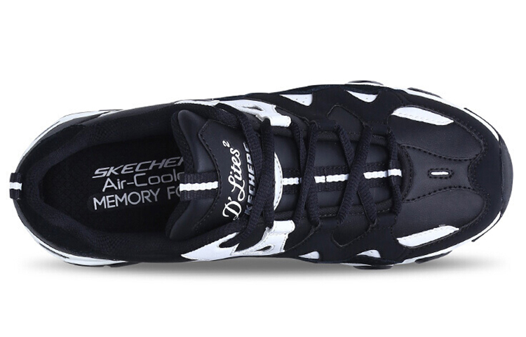 Женские кроссовки Skechers D'Lites (черно-белые) — фото 4