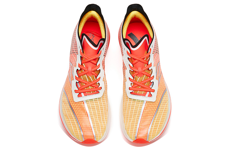 ANTA C202 GT Running Shoes Men’s Low Top Gum Yellow/Neon Bright Dark Red/Ivory White