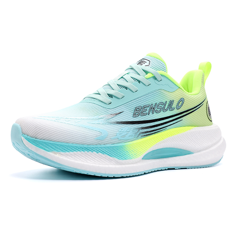 BIANSULONG Cushioning Slip Resistant Abrasion Resistant Low top Casual Sprint Running Shoes Men’s Lime Green