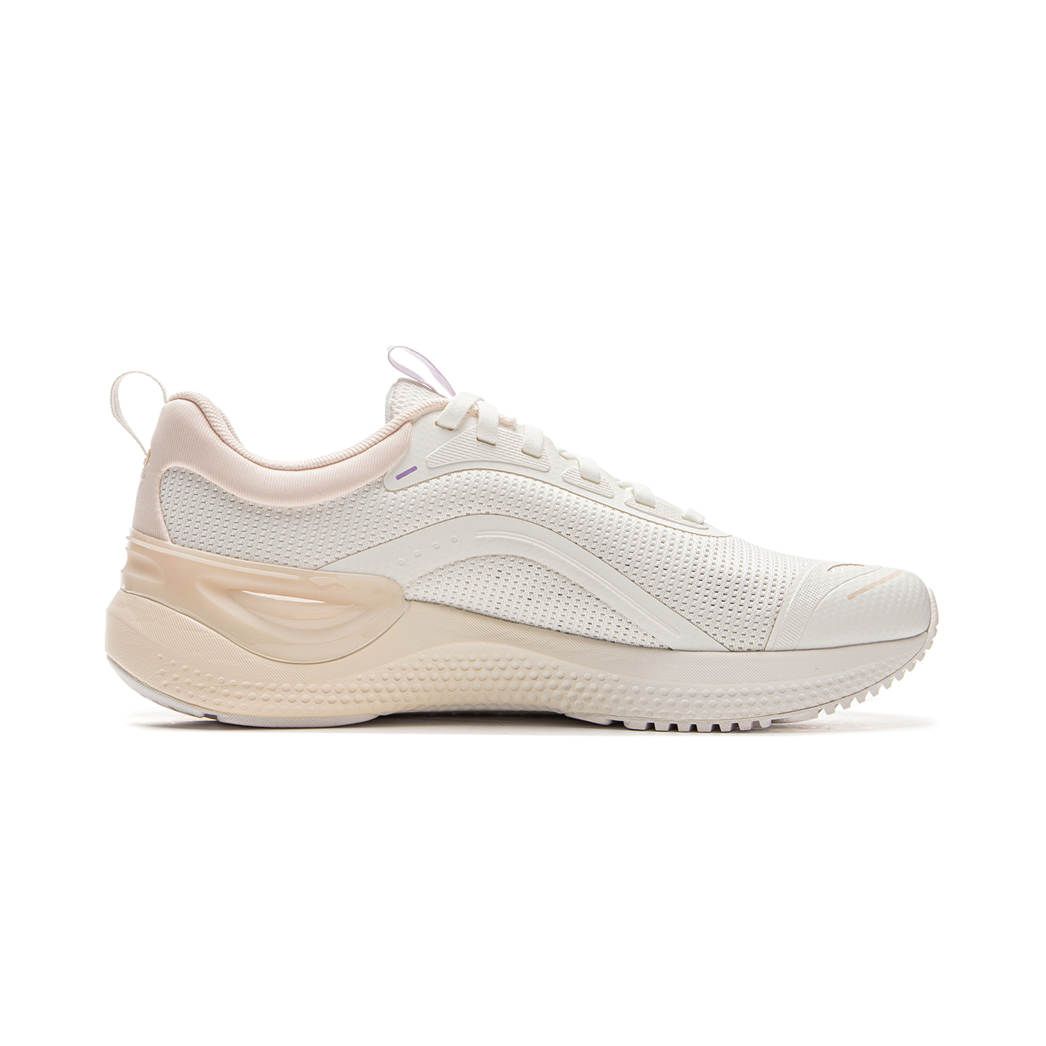 Li Ning Cushioning Slip Resistant Abrasion Resistant Lightweight Low top Running Shoes Women’s White Orange