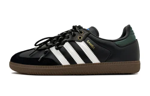 Adidas Originals SAMBA OG Slip Resistant Low top Skateboard Shoes Unisex Black White Green