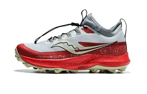 Saucony PEREGRINE 13 ST Peregrine Falcon Mid top Running Shoes Men's Gray Red